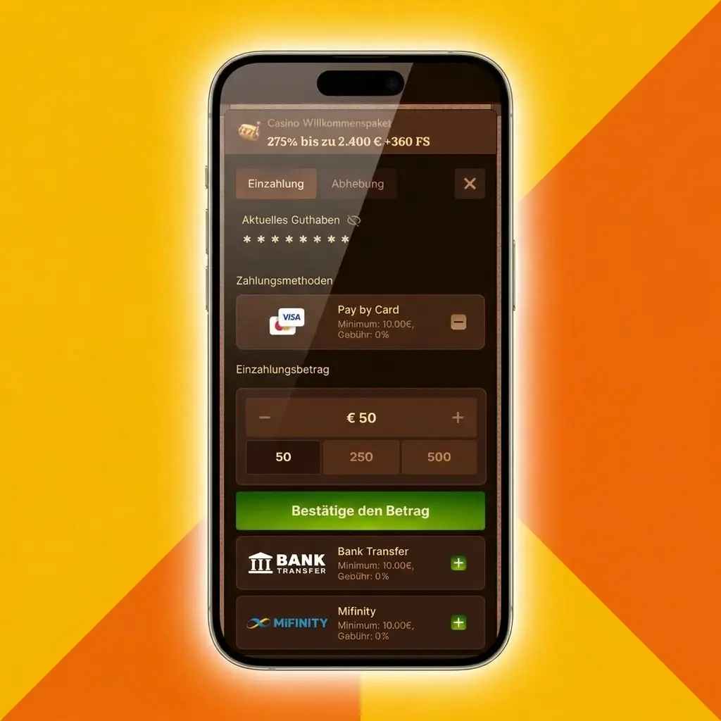 Step-by-step guide to depositing at Wild Robin casino using card, bank transfer, MiFinity, or crypto.