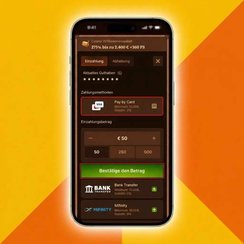 Step-by-step guide showing how to deposit funds at Wild Robin casino using card, bank transfer, or crypto.