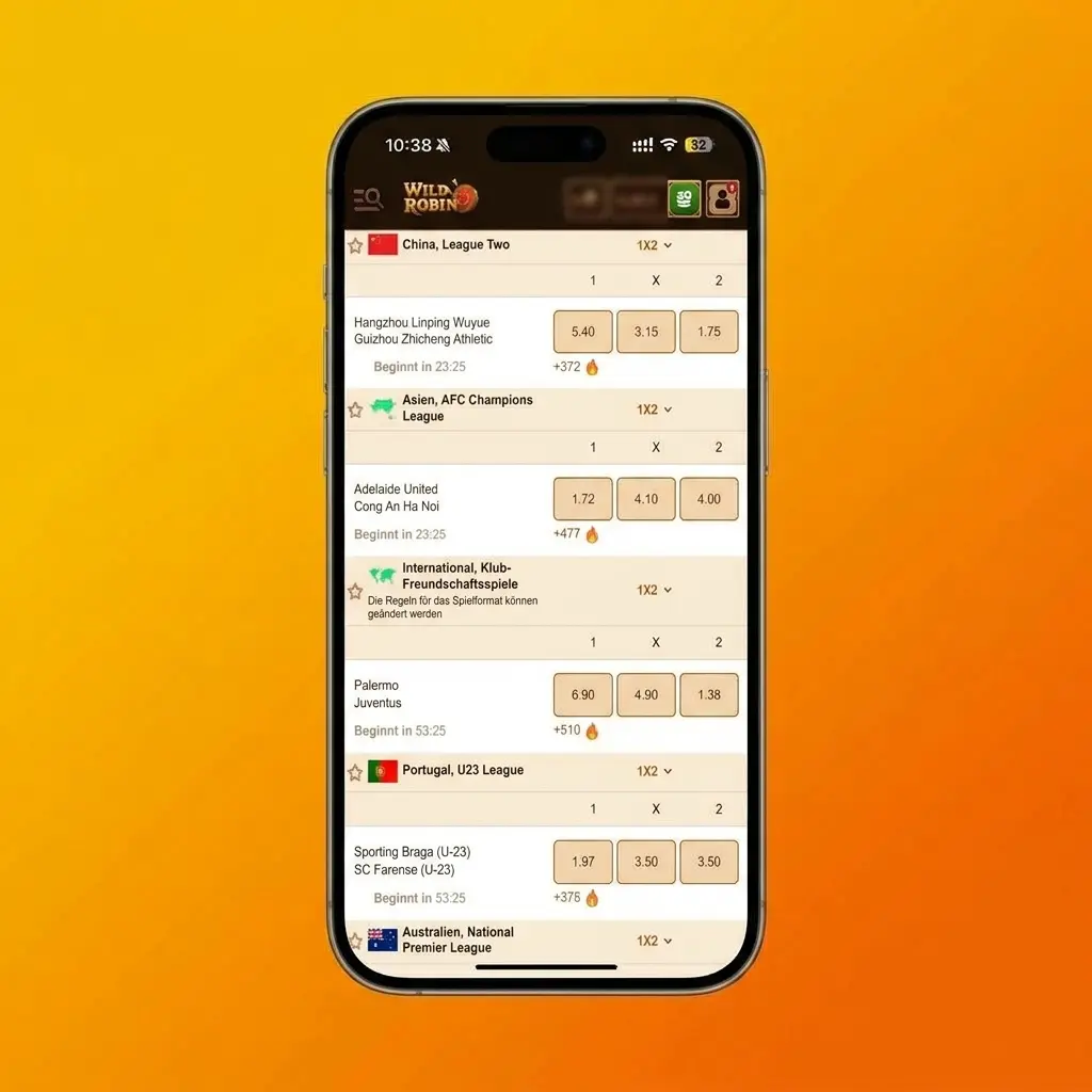 Step-by-step guide showing how to place a sports bet at Wild Robin in 4 simple steps