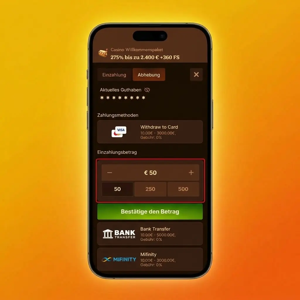 Step-by-step guide showing how to withdraw money from Wild Robin account using the withdrawal menu