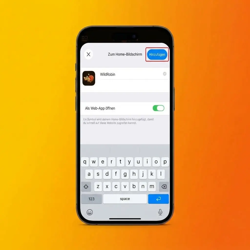 Steps to install the Wild Robin Progressive Web App on iOS using Safari's share menu and Add to Home Screen.