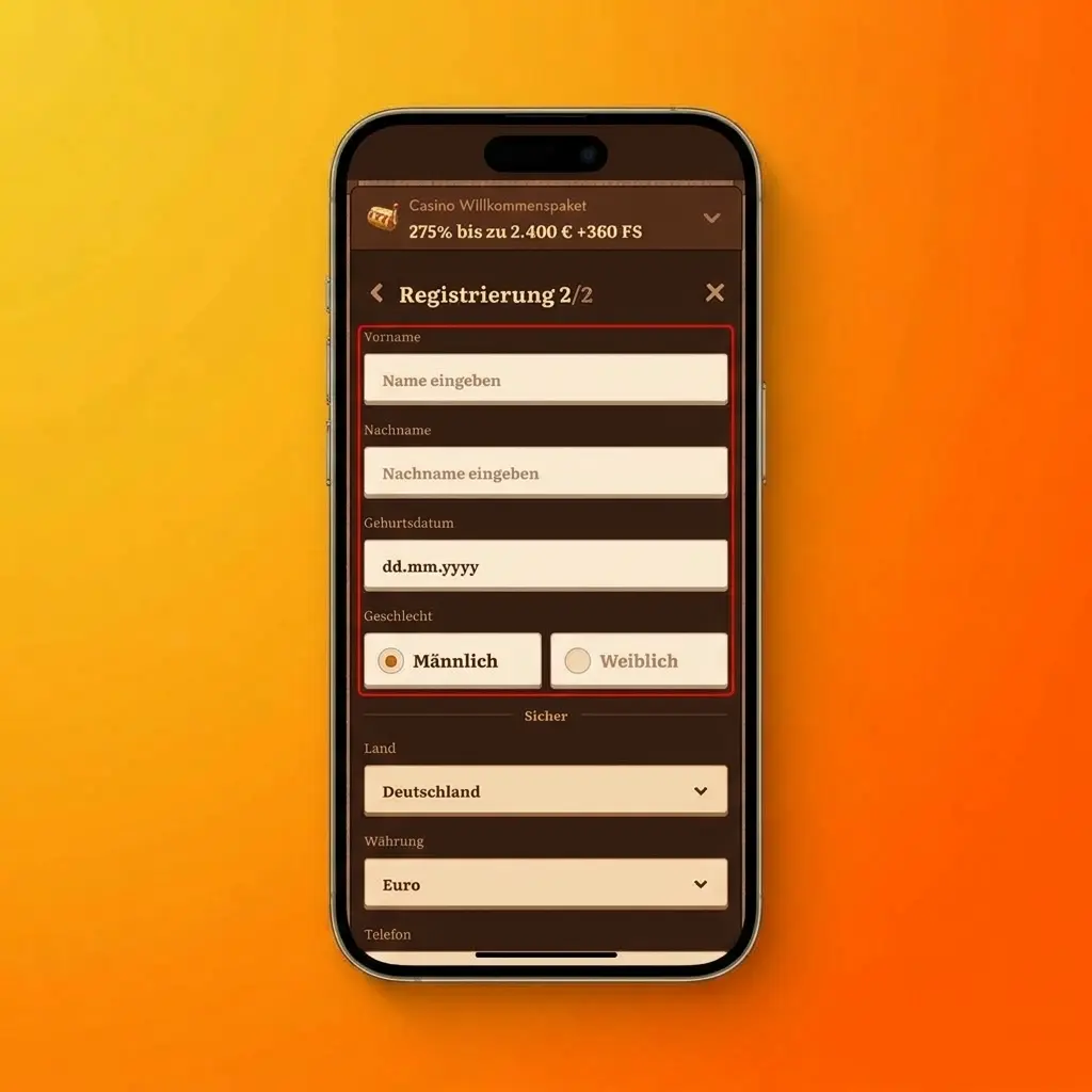 Wild Robin registration steps: enter email, password, currency, country, then confirm via email.
